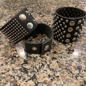 Leather cuff bracelets